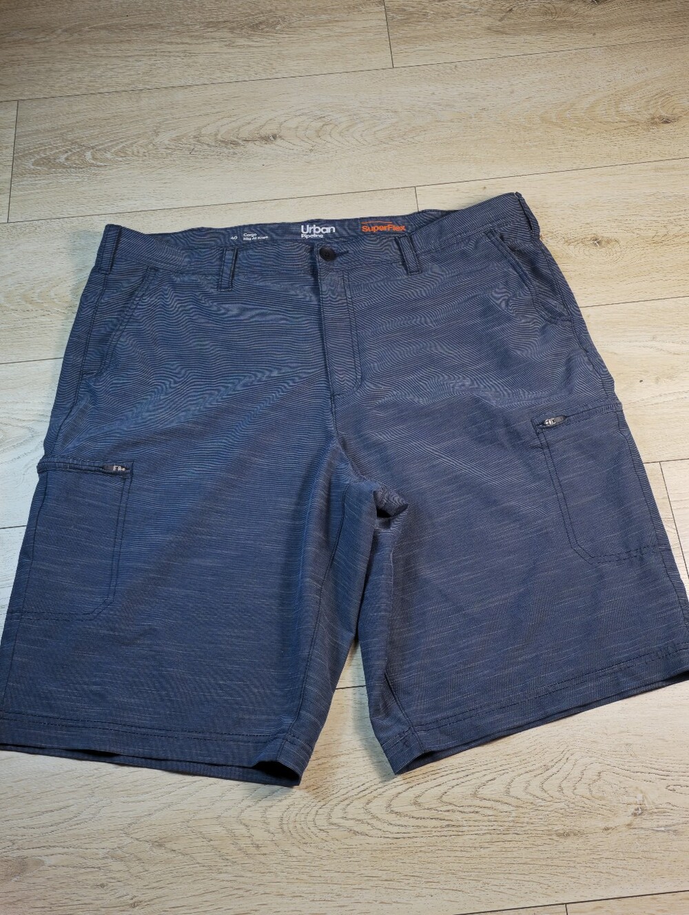 Urban Pipeline Men's Navy Textured Cargo Shorts